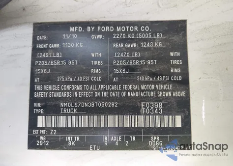 2011 Ford Transit Connect Xlt z USA, uszkodzony, nr VIN NM0LS7DN3BT050282